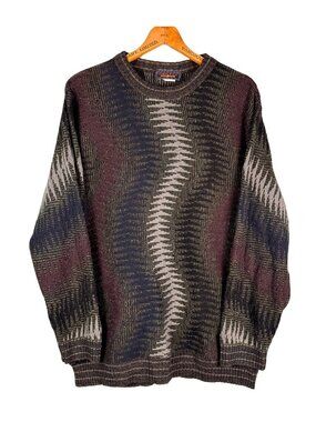 Vintage 90s Grandpa Sweater, Indie Bookish Knit Pullover, Moody Earth Tone